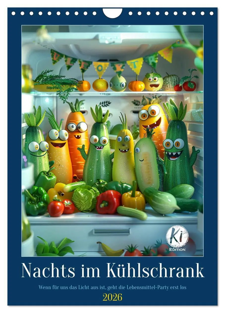 Cover: 9783516266542 | Nachts im Kühlschrank (Wandkalender 2026 DIN A4 hoch), CALVENDO...