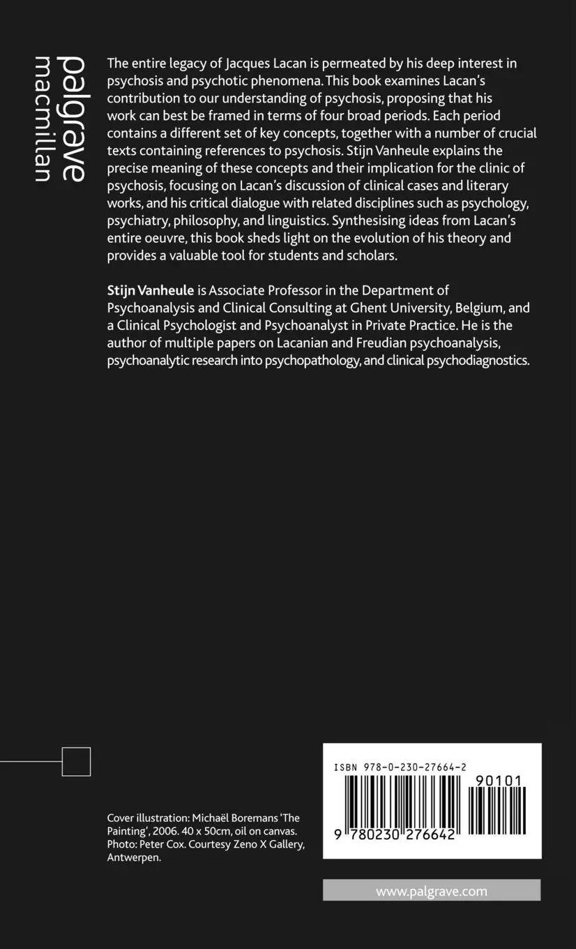Rückseite: 9780230276642 | The Subject of Psychosis: A Lacanian Perspective | S. Vanheule | Buch