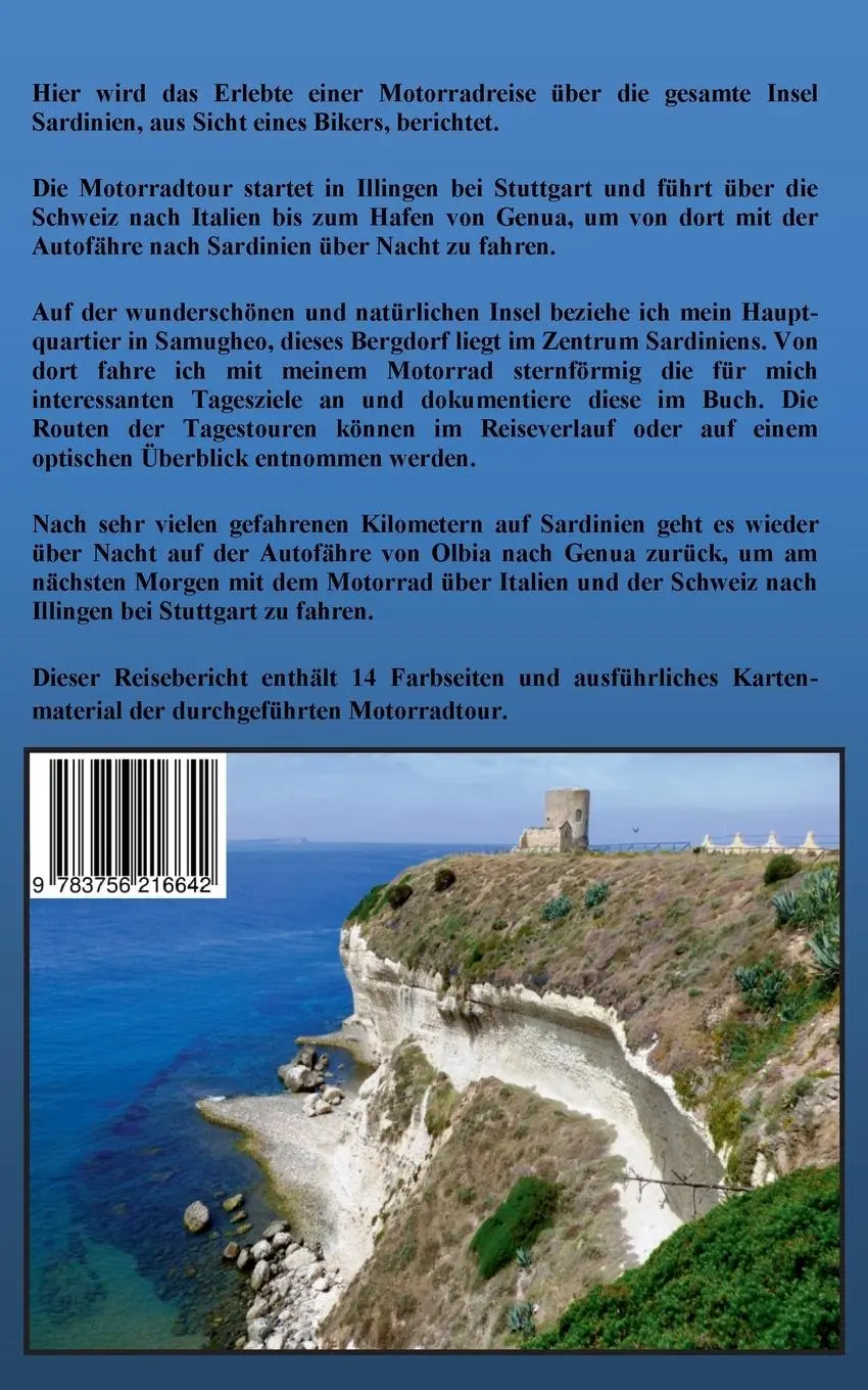 Rückseite: 9783756216642 | Motorradreise Sardinien | Wolfgang Pade | Taschenbuch | Paperback