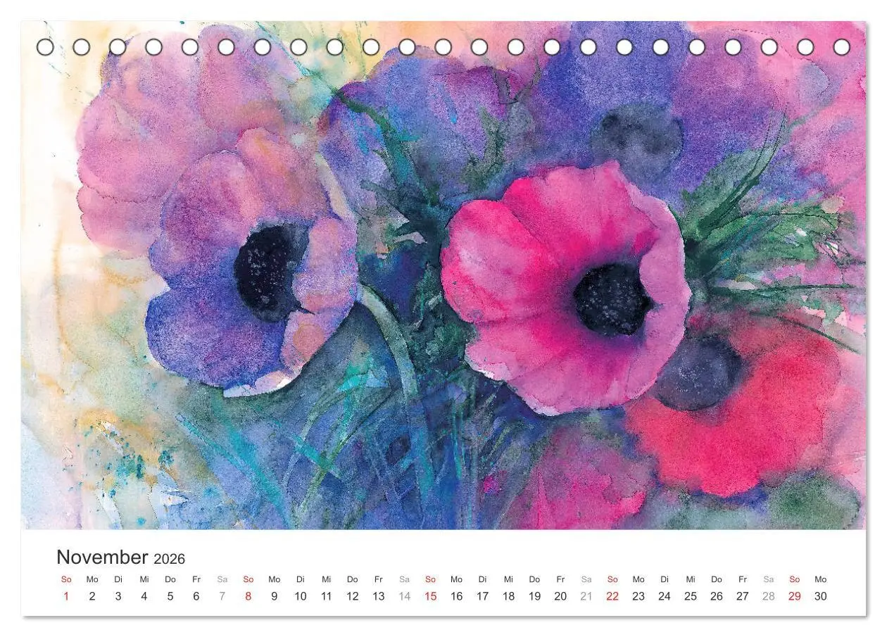 Bild: 9783516006742 | Blütenzauber - Aquarelle von ECKARD FUNCK (Tischkalender 2026 DIN...