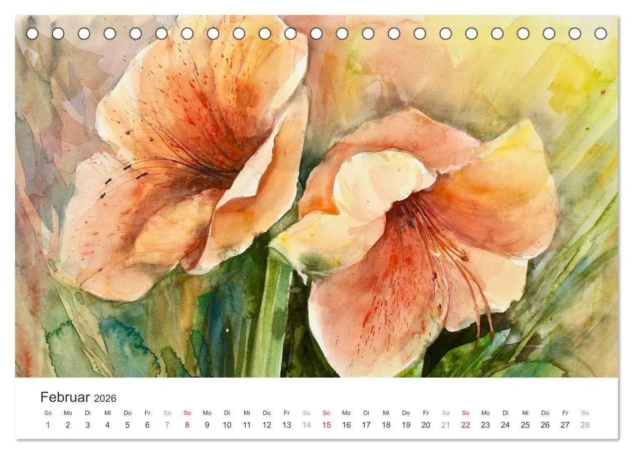 Bild: 9783516006742 | Blütenzauber - Aquarelle von ECKARD FUNCK (Tischkalender 2026 DIN...
