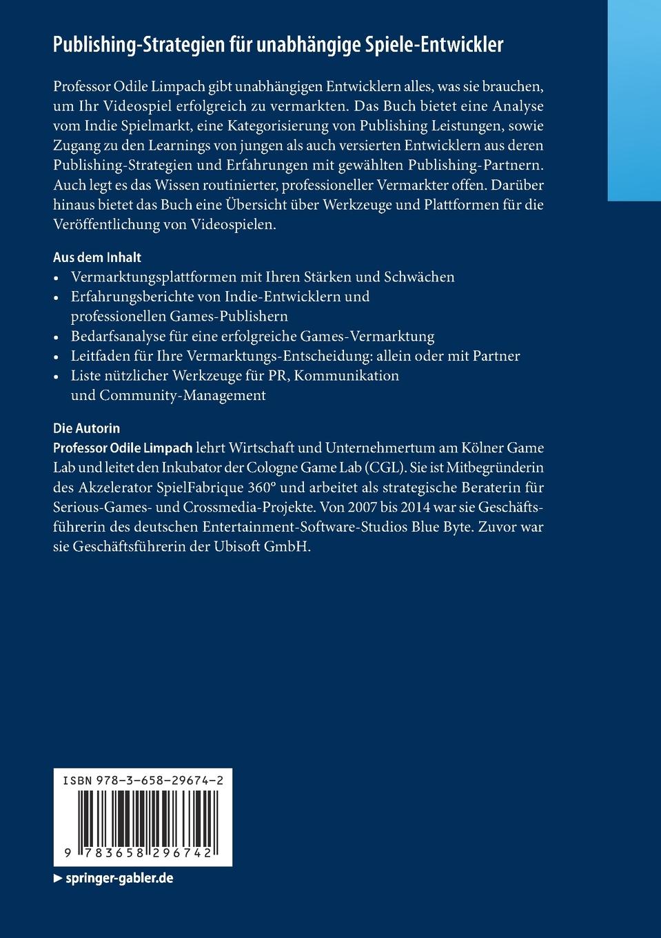 Rückseite: 9783658296742 | Publishing-Strategien für unabhängige Spiele-Entwickler | Limpach