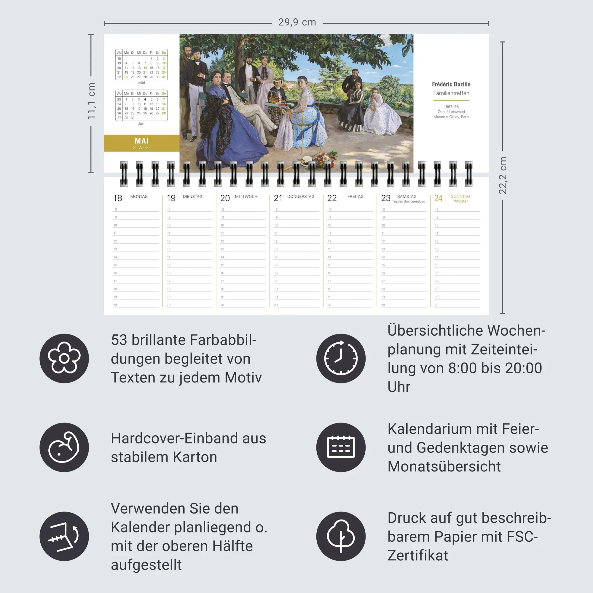 Bild: 9783840036842 | Die Welt der Kunst Premium-Tischplaner 2026 - Wochenkalender mit 53...