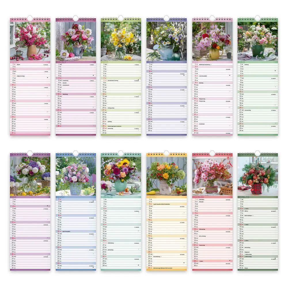 Bild: 9783988026842 | TRÖTSCH - Streifenkalender Blumen 2027 Notizkalender | KG | Kalender