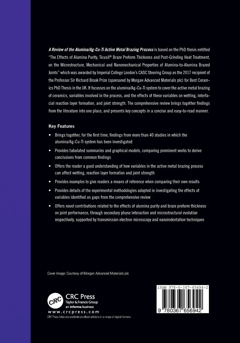 Rückseite: 9780367656942 | A Review of the Alumina/Ag-Cu-Ti Active Metal Brazing Process | Kassam
