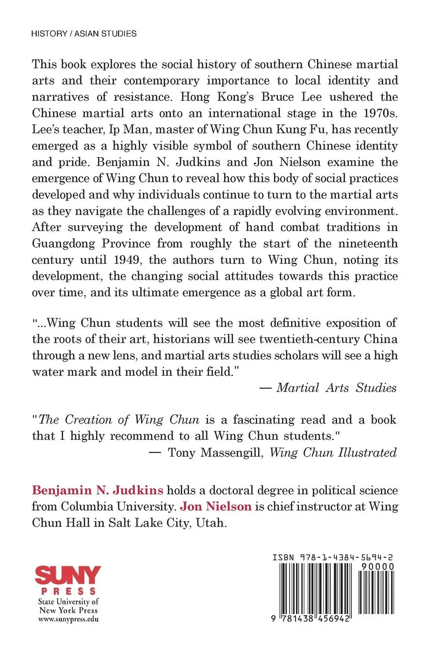 Rückseite: 9781438456942 | The Creation of Wing Chun | Benjamin N. Judkins (u. a.) | Taschenbuch