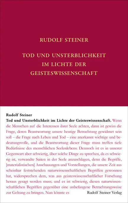 Cover: 9783727406942 | Tod und Unsterblichkeit im Lichte der Geisteswissenschaft | Steiner