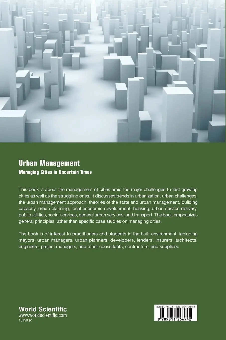 Rückseite: 9789811266942 | URBAN MANAGEMENT | MANAGING CITIES IN UNCERTAIN TIMES | Tan Willie
