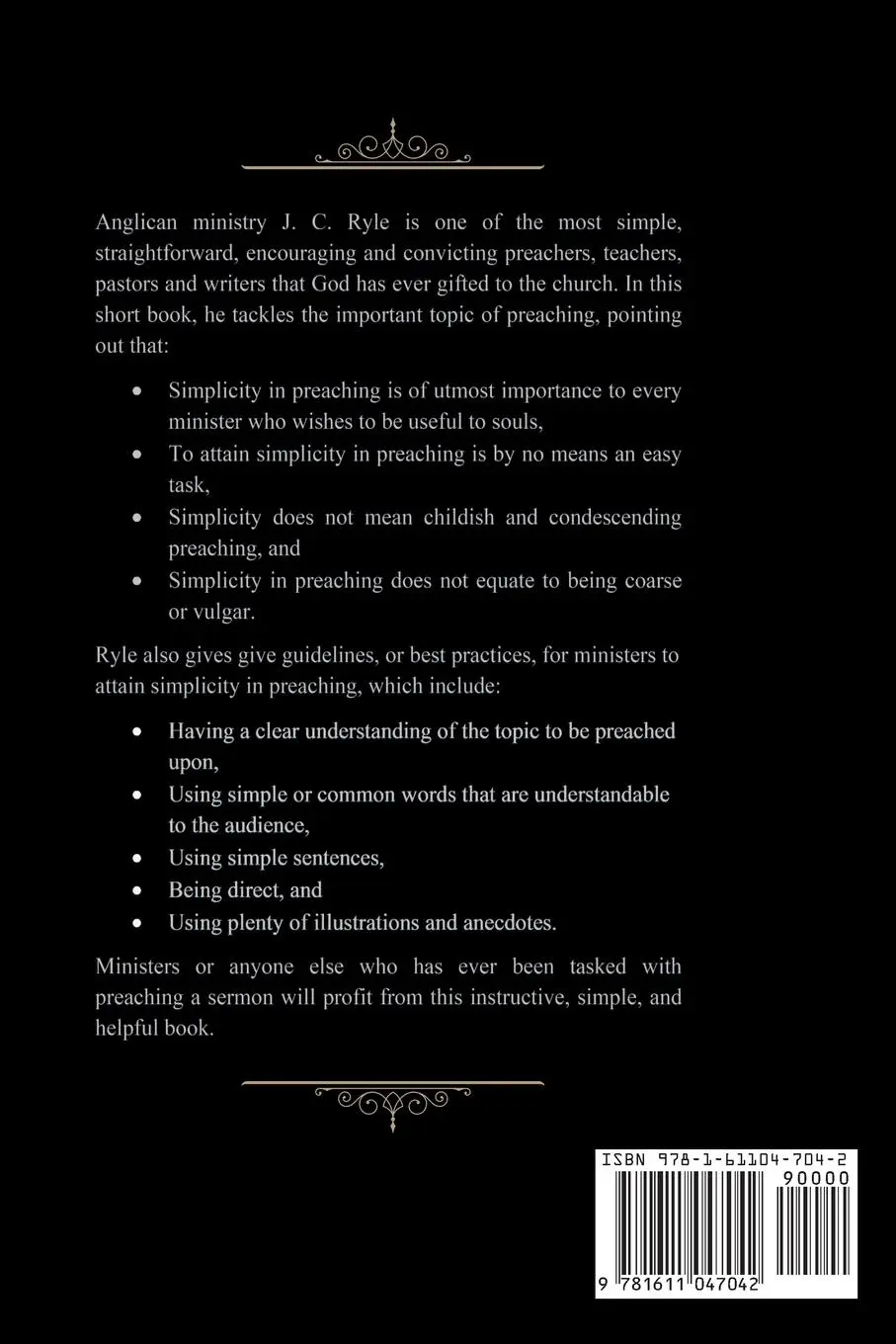 Rückseite: 9781611047042 | Simplicity in Preaching | Annotated | J. C. Ryle | Taschenbuch | 2020