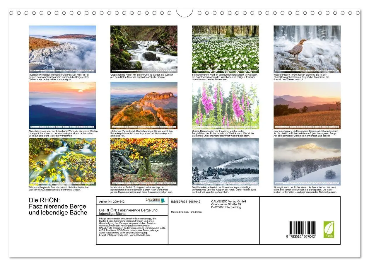 Bild: 9783516667042 | Die RHÖN: Faszinierende Berge und lebendige Bäche (Wandkalender...