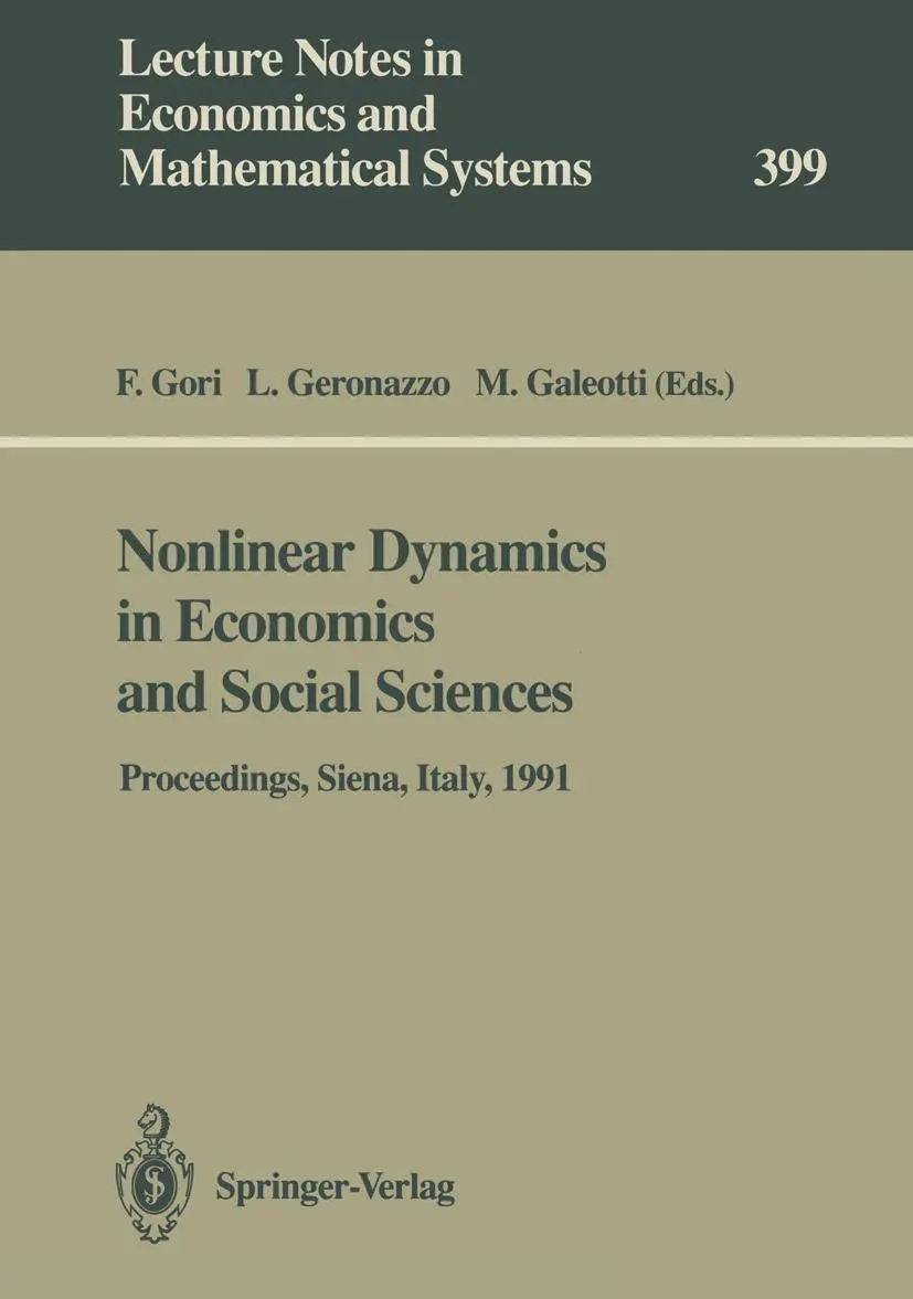 Cover: 9783540567042 | Nonlinear Dynamics in Economics and Social Sciences | Gori (u. a.)