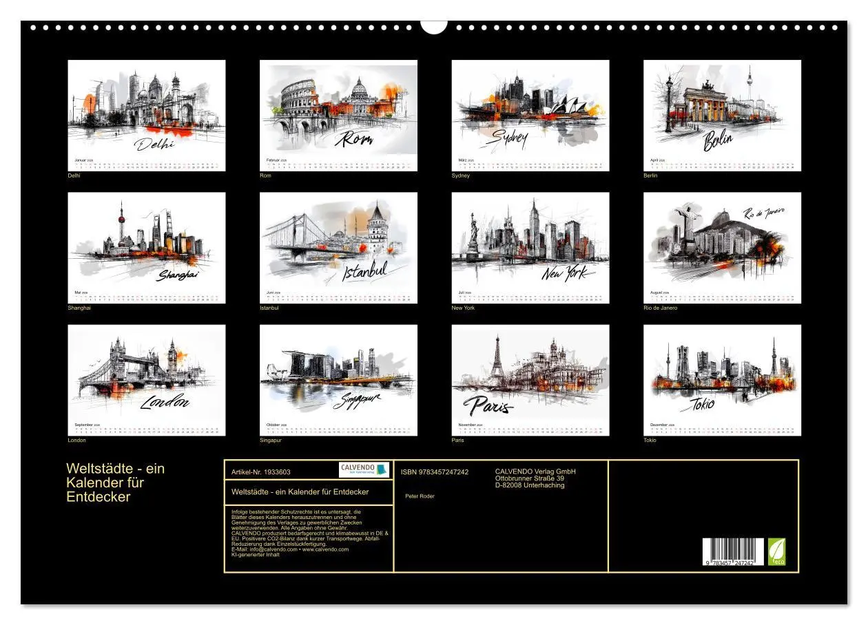 Bild: 9783457247242 | Weltstädte - ein Kalender für Entdecker (Wandkalender 2026 DIN A2...