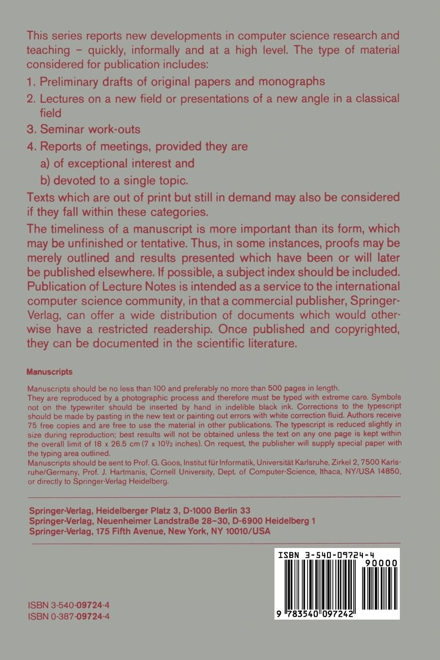 Rückseite: 9783540097242 | Edinburgh LCF | A Mechanized Logic of Computation | M. Gordon (u. a.)