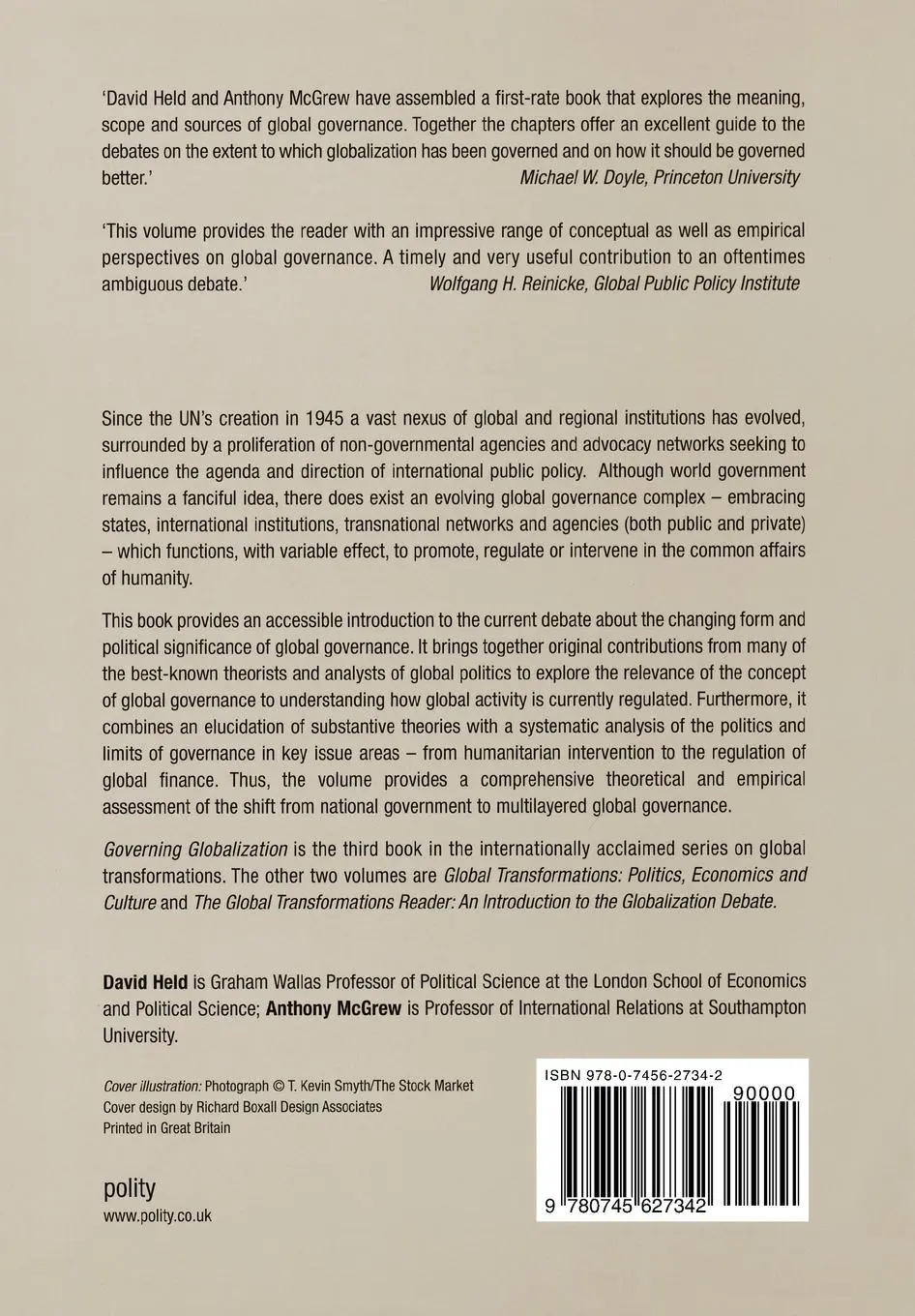 Rückseite: 9780745627342 | Governing Globalization | Power, Authority and Global Governance