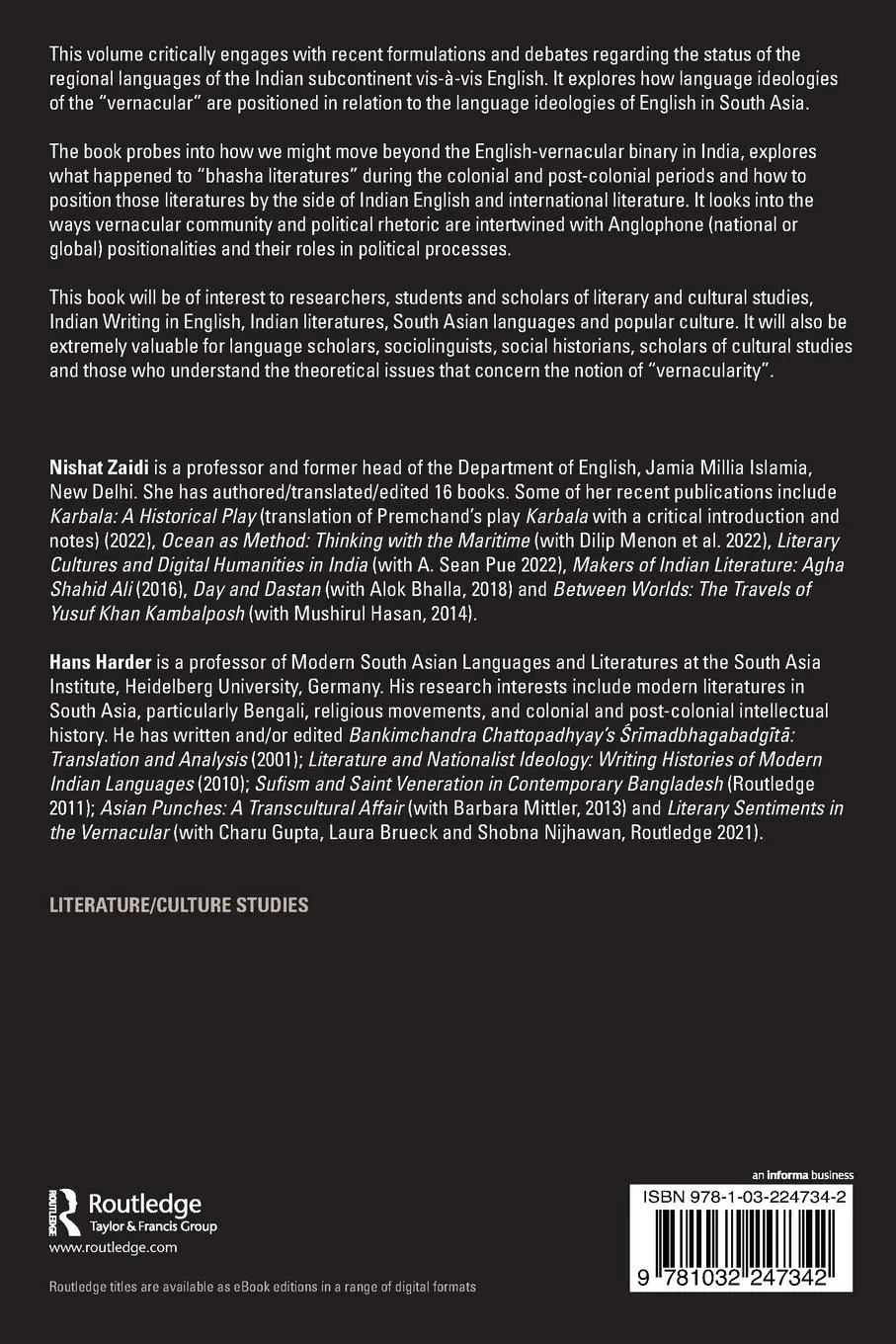 Rückseite: 9781032247342 | Language Ideologies and the Vernacular in Colonial and Postcolonial...
