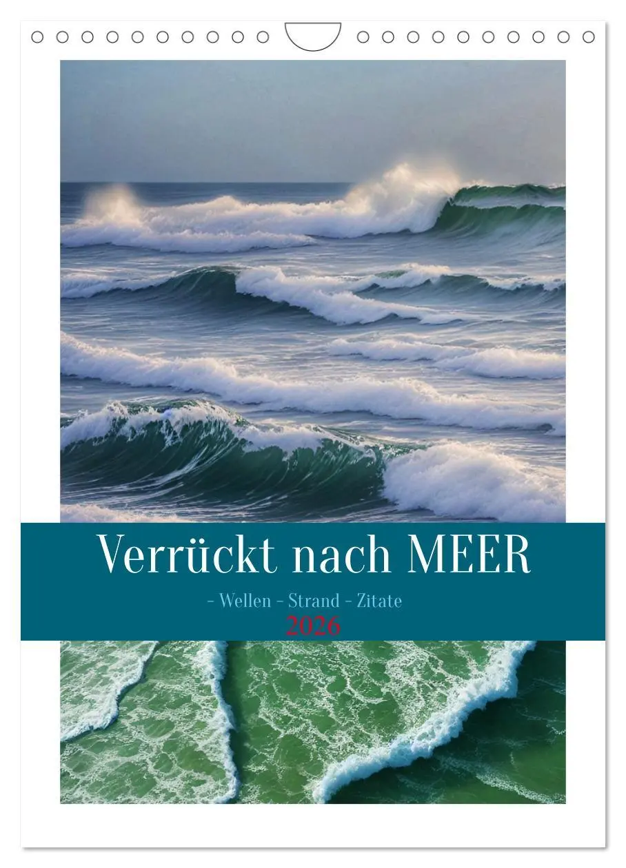 Cover: 9783516327342 | Verrückt nach MEER - Wellen - Strand - Zitate (Wandkalender 2026...