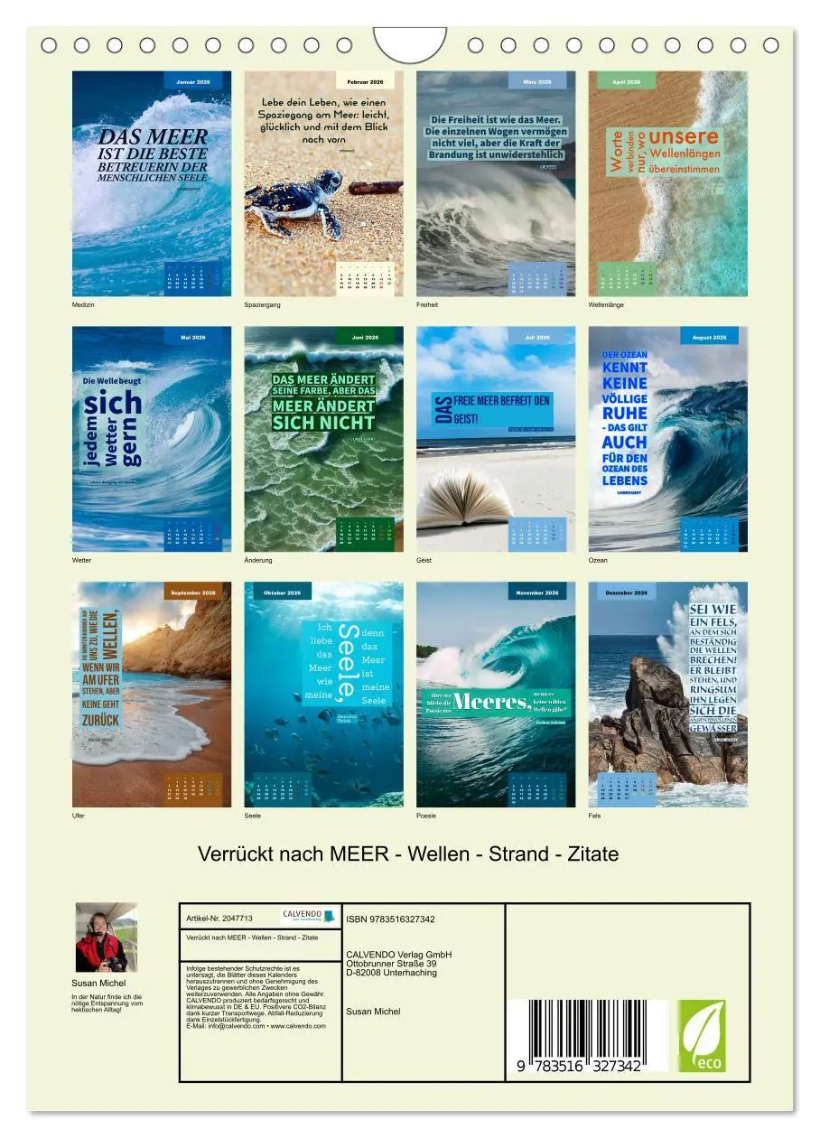 Bild: 9783516327342 | Verrückt nach MEER - Wellen - Strand - Zitate (Wandkalender 2026...