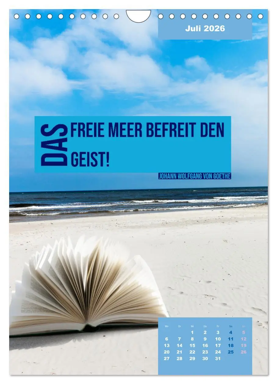 Bild: 9783516327342 | Verrückt nach MEER - Wellen - Strand - Zitate (Wandkalender 2026...