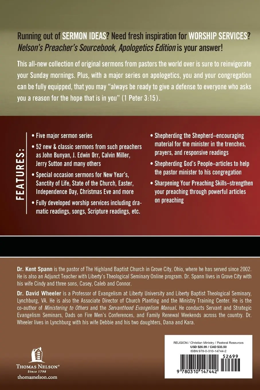 Rückseite: 9780310147442 | The Nelson's Preacher's Sourcebook | Apologetics Edition | Nelson