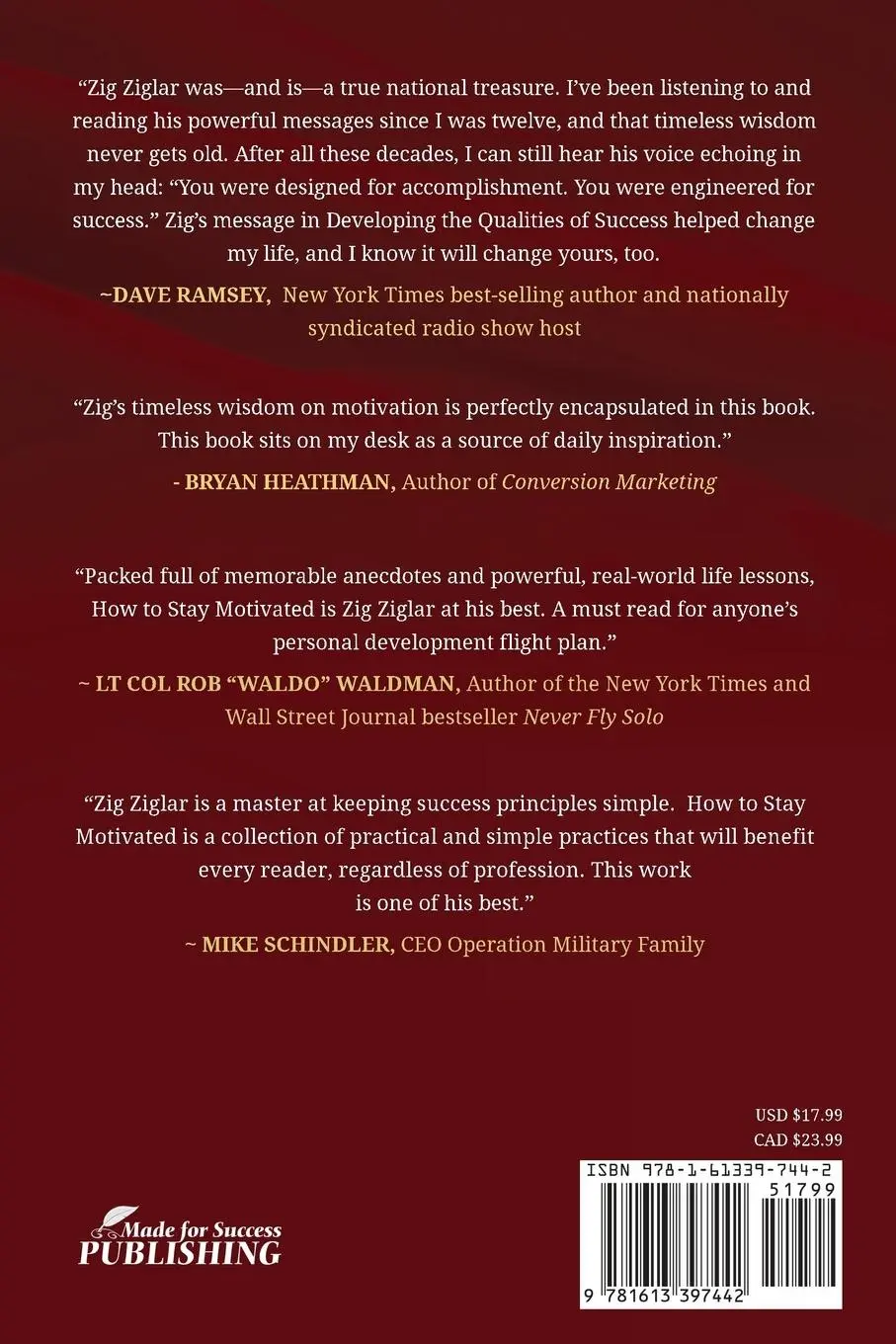 Rückseite: 9781613397442 | Developing the Qualities of Success | Zig Ziglar | Taschenbuch | 2016