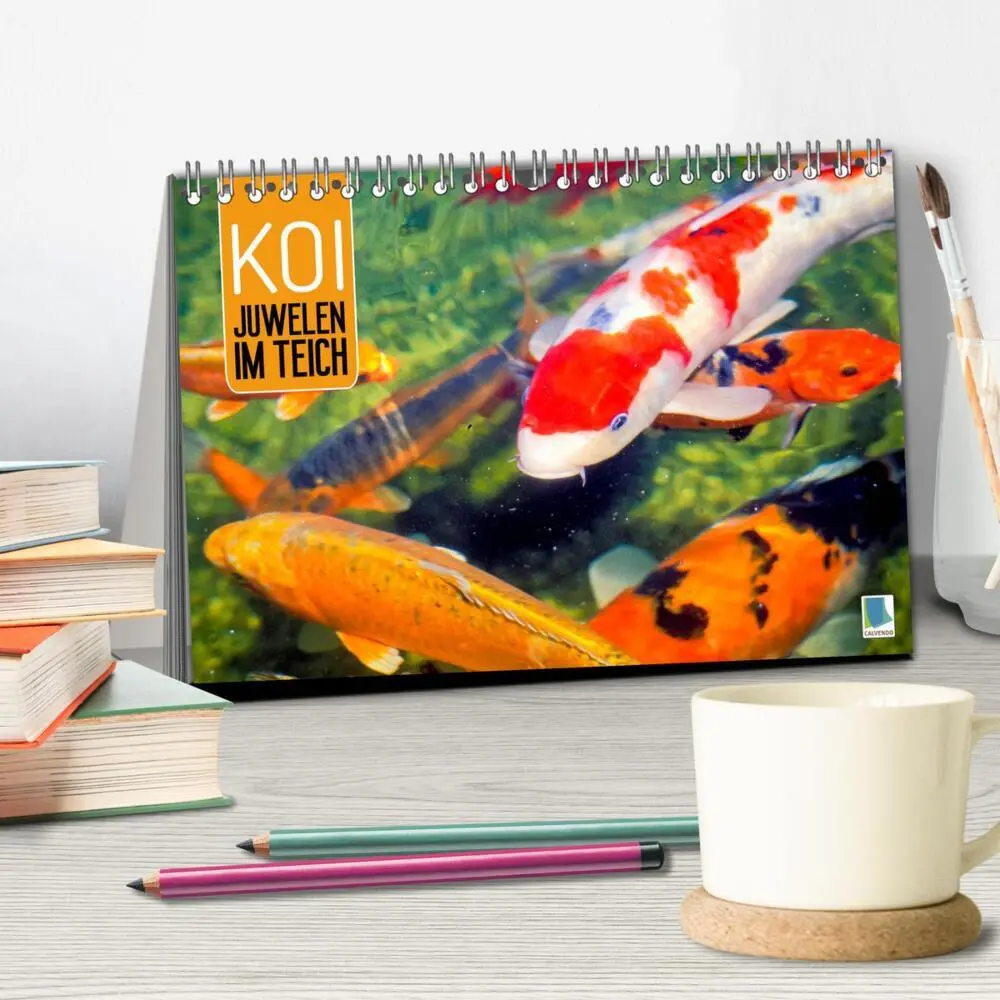 Bild: 9783457697542 | Koi: Juwelen im Teich (Tischkalender 2026 DIN A5 quer), CALVENDO...