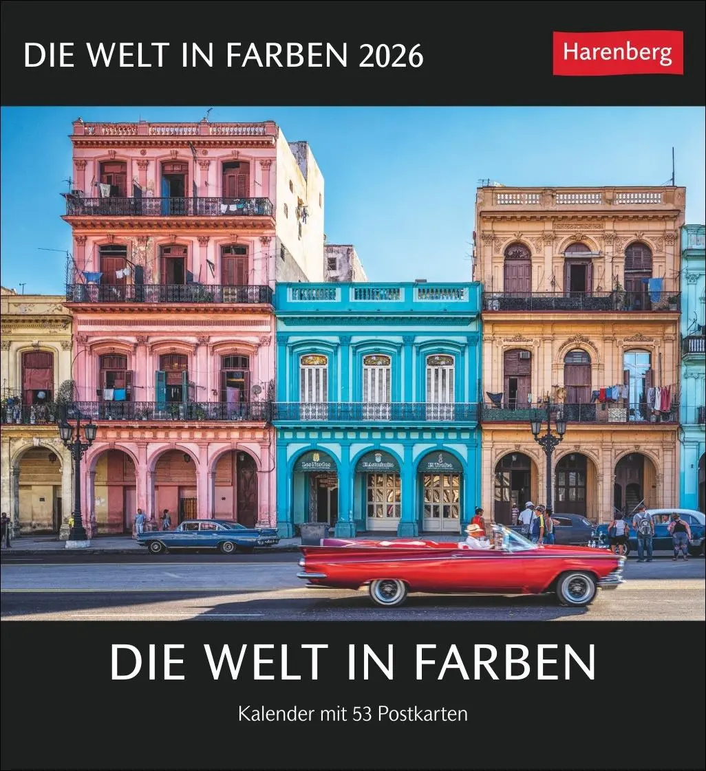 Cover: 9783840037542 | Die Welt in Farben Postkartenkalender 2026 - Kalender mit 53...