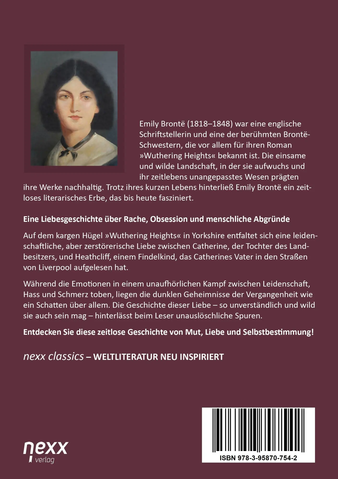 Rückseite: 9783958707542 | Wuthering Heights - Sturmhöhe | Emily Brontë | Taschenbuch | 304 S.