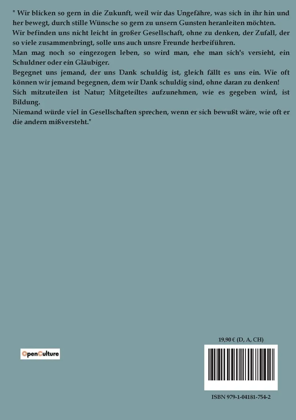 Rückseite: 9791041817542 | Maximen und Reflexionen | Wolfgang Johann von Goethe | Taschenbuch