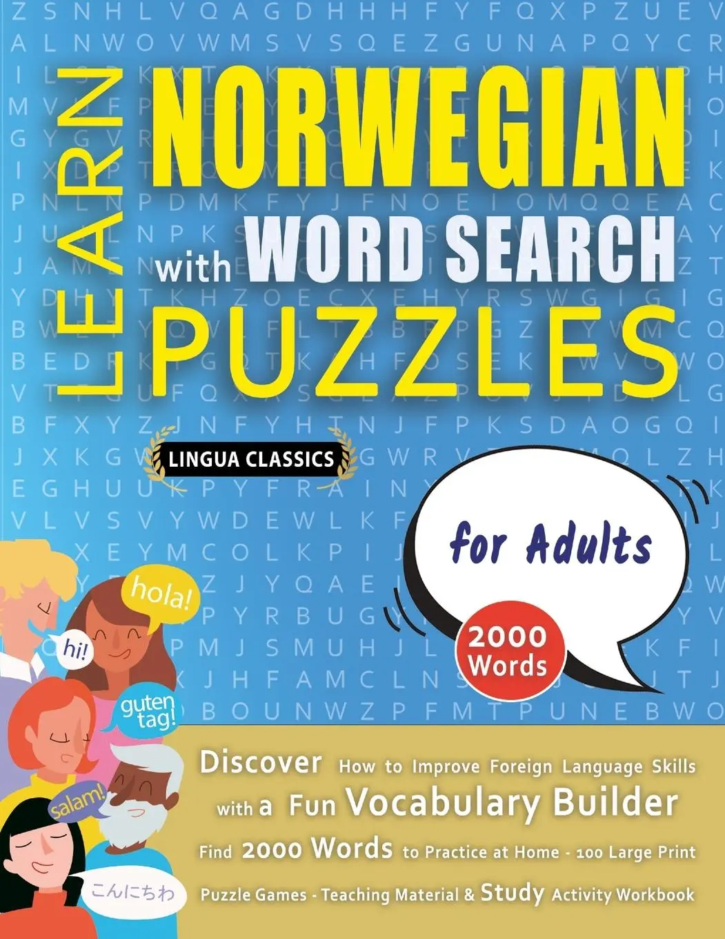 Cover: 9798349037542 | LEARN NORWEGIAN WITH WORD SEARCH PUZZLES FOR ADULTS - Discover How...