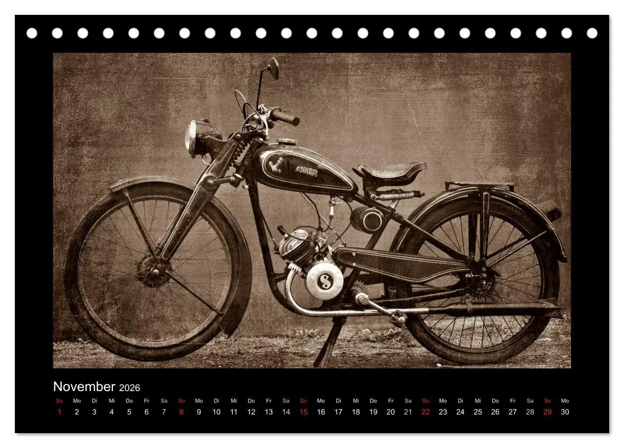 Bild: 9783516227642 | Motorrad Oldtimer (Tischkalender 2026 DIN A5 quer), CALVENDO...