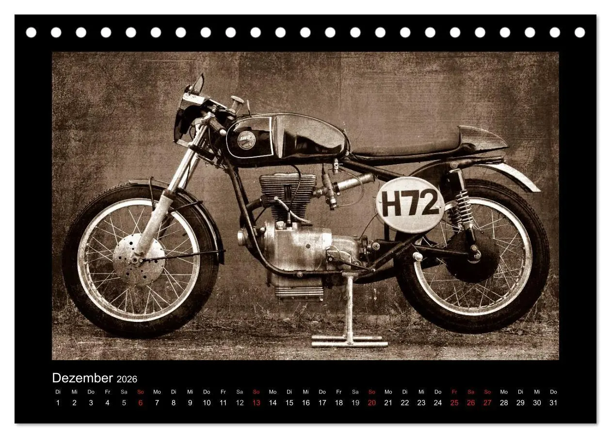 Bild: 9783516227642 | Motorrad Oldtimer (Tischkalender 2026 DIN A5 quer), CALVENDO...