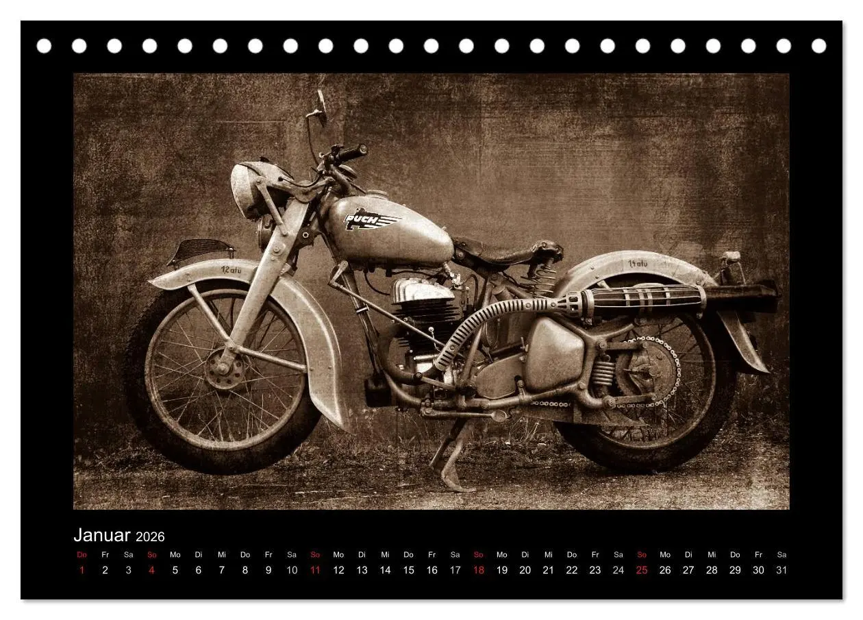 Bild: 9783516227642 | Motorrad Oldtimer (Tischkalender 2026 DIN A5 quer), CALVENDO...