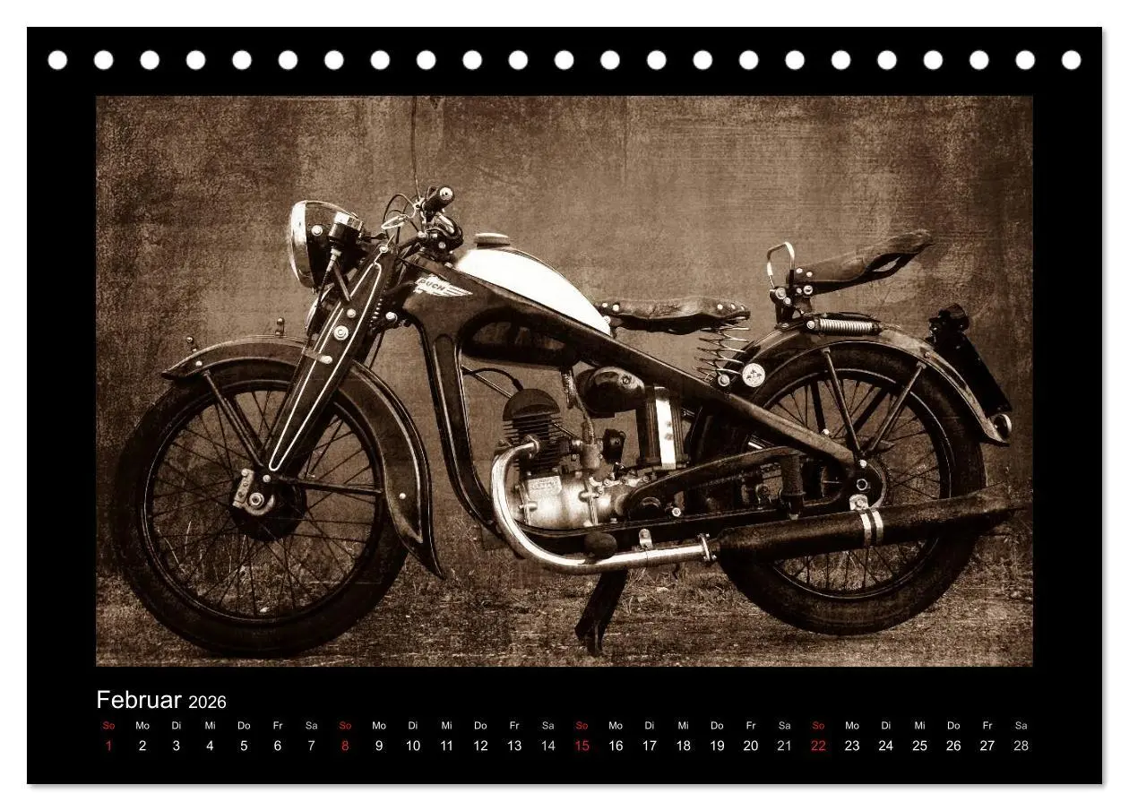 Bild: 9783516227642 | Motorrad Oldtimer (Tischkalender 2026 DIN A5 quer), CALVENDO...