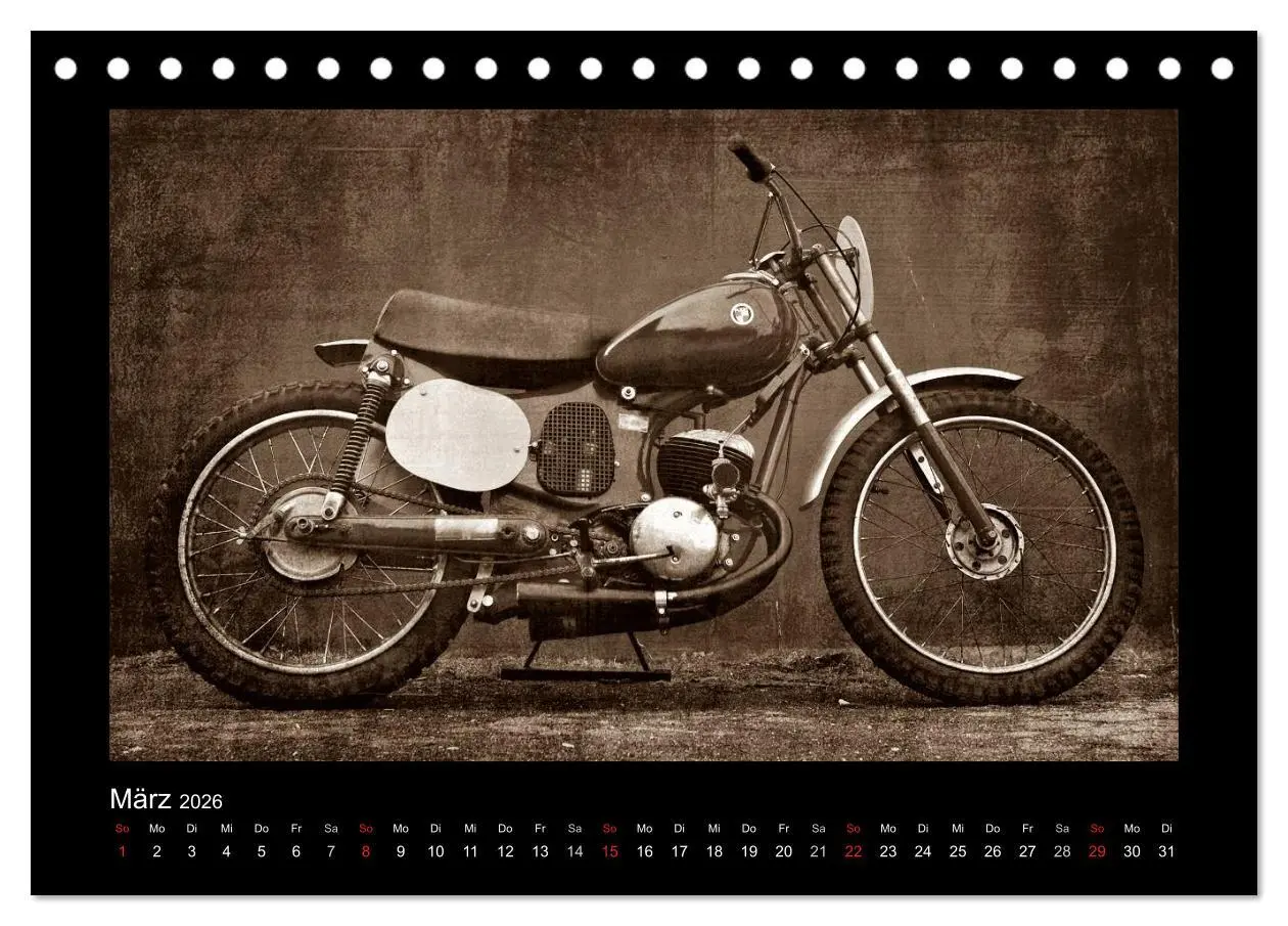 Bild: 9783516227642 | Motorrad Oldtimer (Tischkalender 2026 DIN A5 quer), CALVENDO...