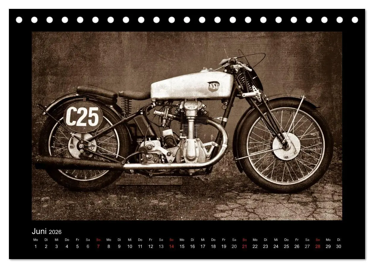 Bild: 9783516227642 | Motorrad Oldtimer (Tischkalender 2026 DIN A5 quer), CALVENDO...