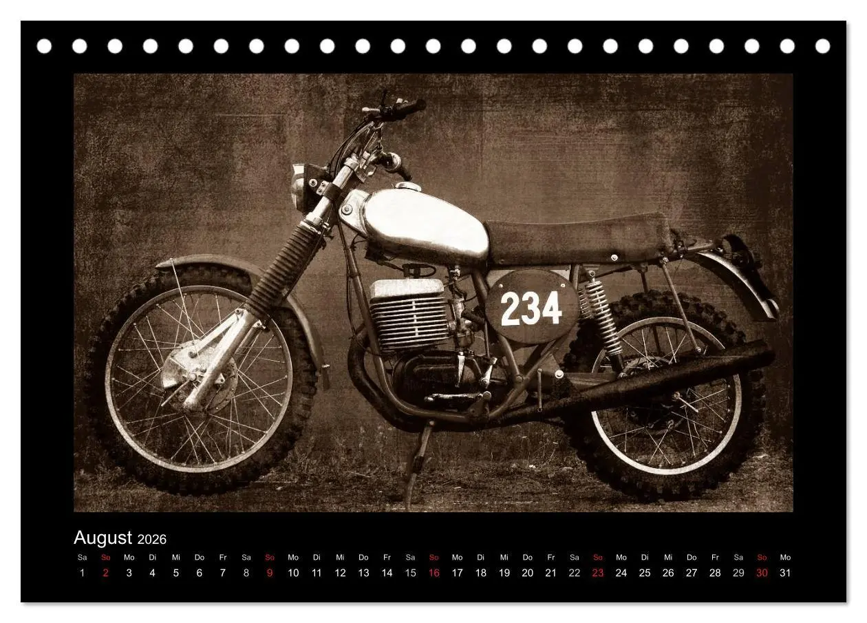 Bild: 9783516227642 | Motorrad Oldtimer (Tischkalender 2026 DIN A5 quer), CALVENDO...
