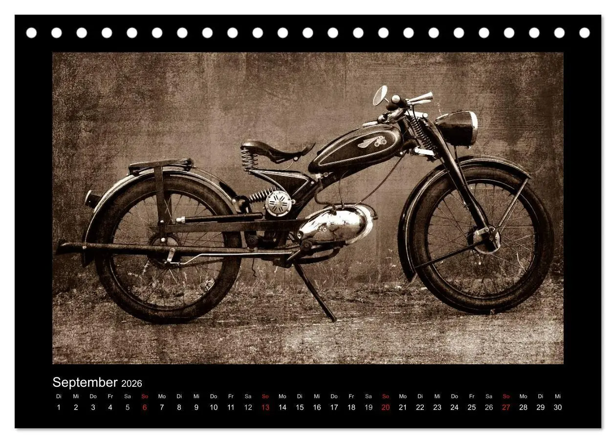 Bild: 9783516227642 | Motorrad Oldtimer (Tischkalender 2026 DIN A5 quer), CALVENDO...