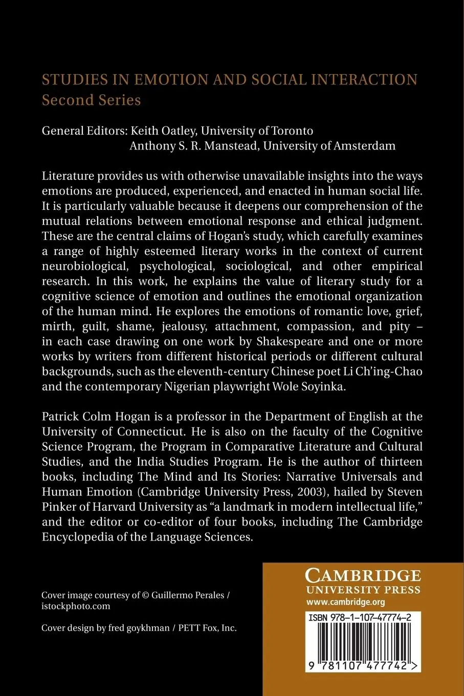 Rückseite: 9781107477742 | What Literature Teaches Us about Emotion | Patrick Colm Hogan | Buch