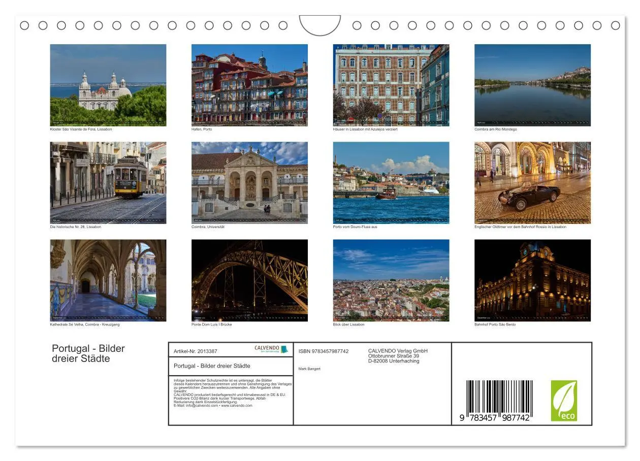 Bild: 9783457987742 | Portugal - Bilder dreier Städte (Wandkalender 2026 DIN A4 quer),...