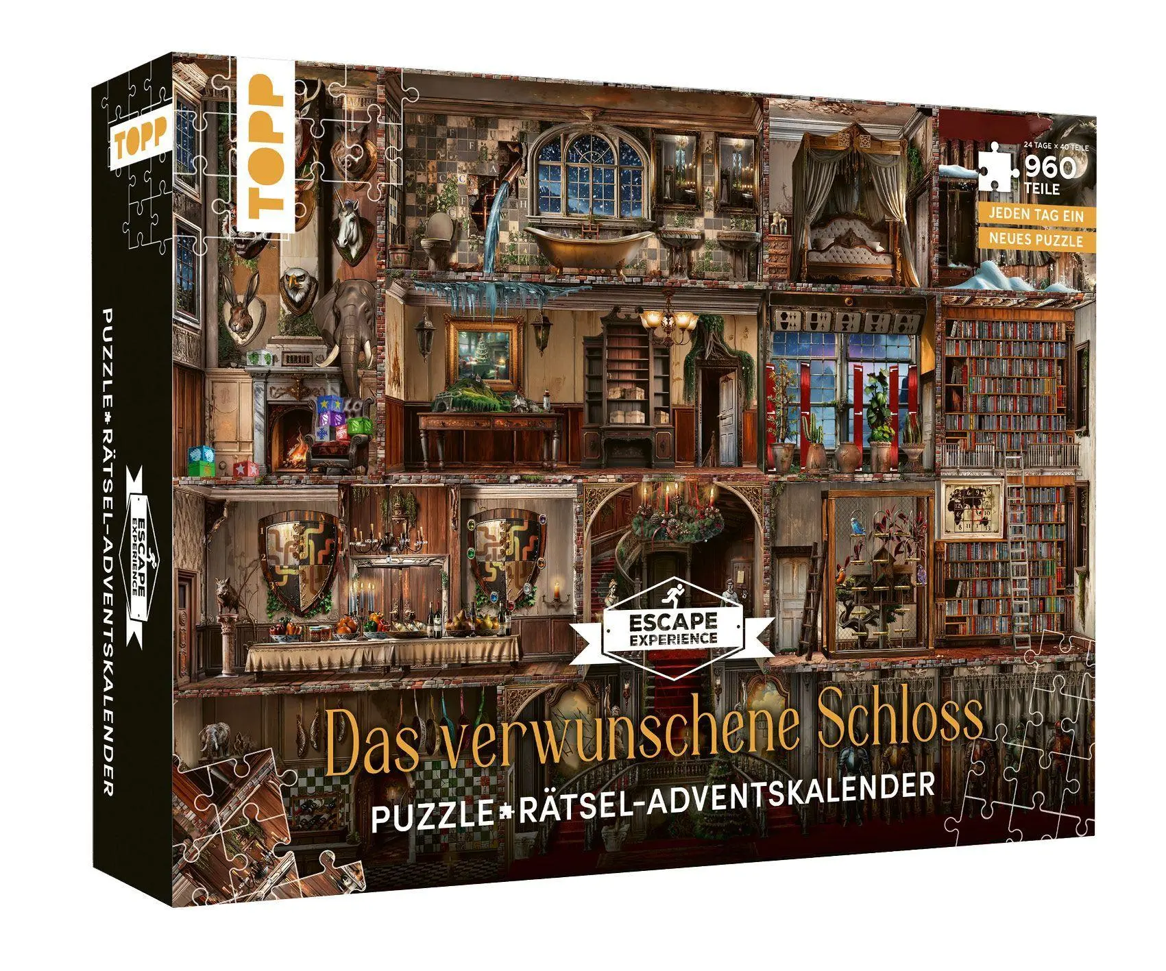 Cover: 4007742187842 | Puzzle-Rätsel-Adventskalender: Das verwunschene Schloss - 24...