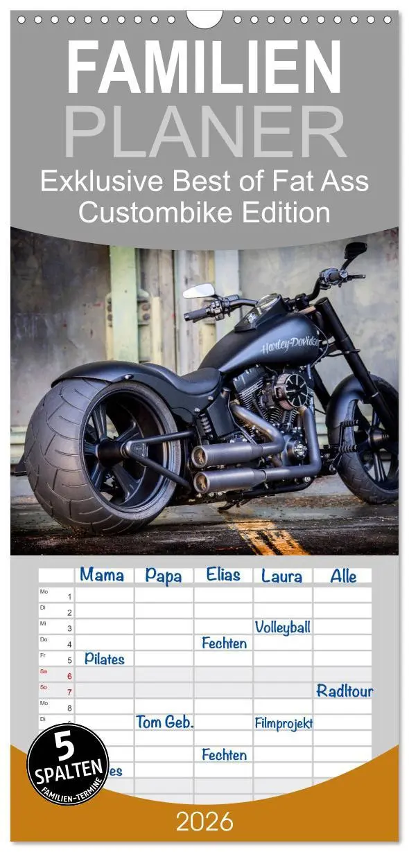 Cover: 9783516517842 | Familienplaner 2026 - Exklusive Best of Fat Ass Custombike Edition,...