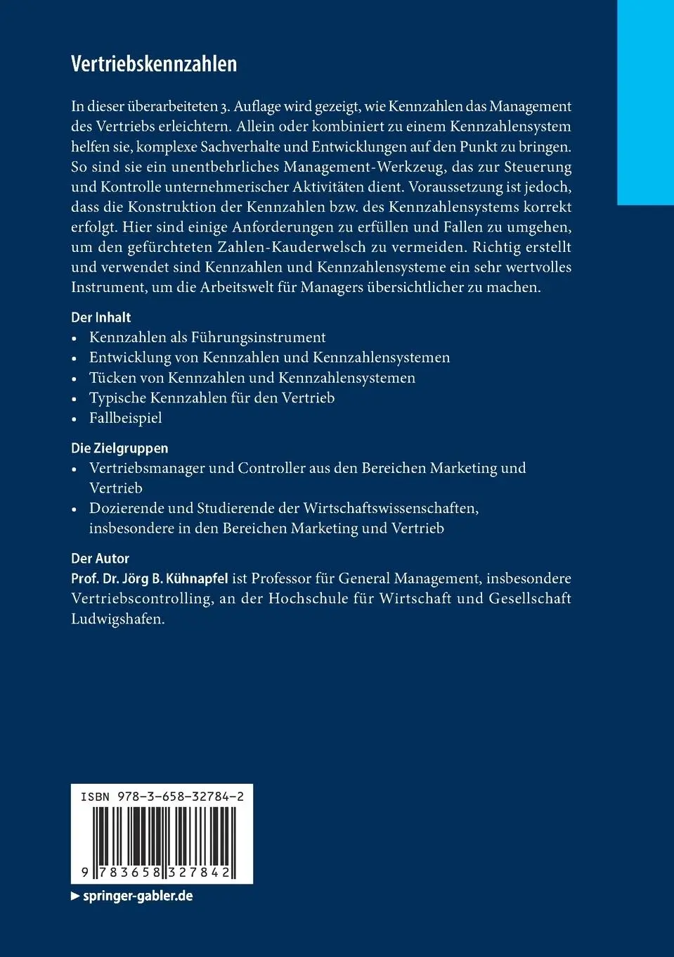 Rückseite: 9783658327842 | Vertriebskennzahlen | Jörg B. Kühnapfel | Taschenbuch | xi | Deutsch