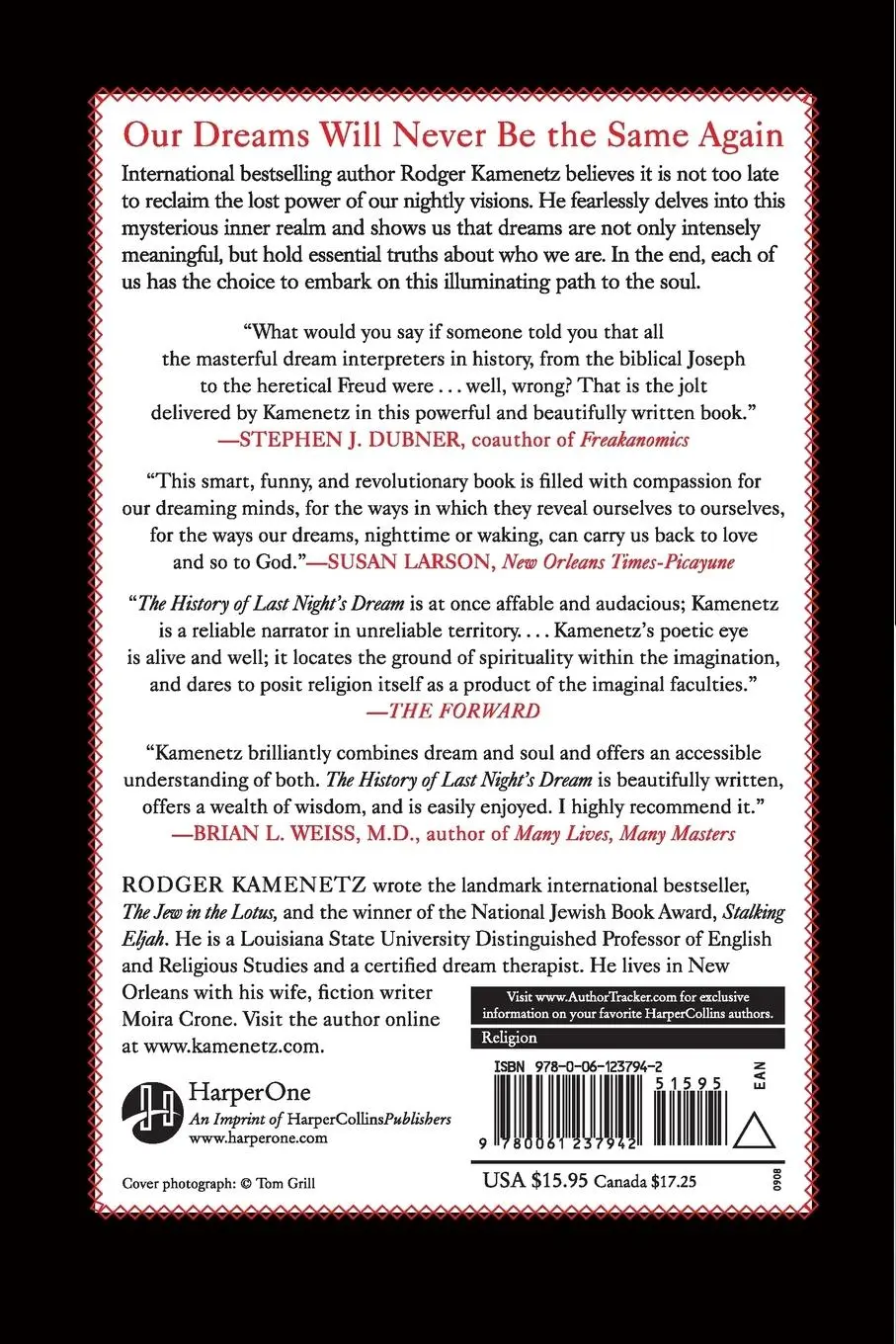Rückseite: 9780061237942 | The History of Last Night's Dream | Rodger Kamenetz | Taschenbuch