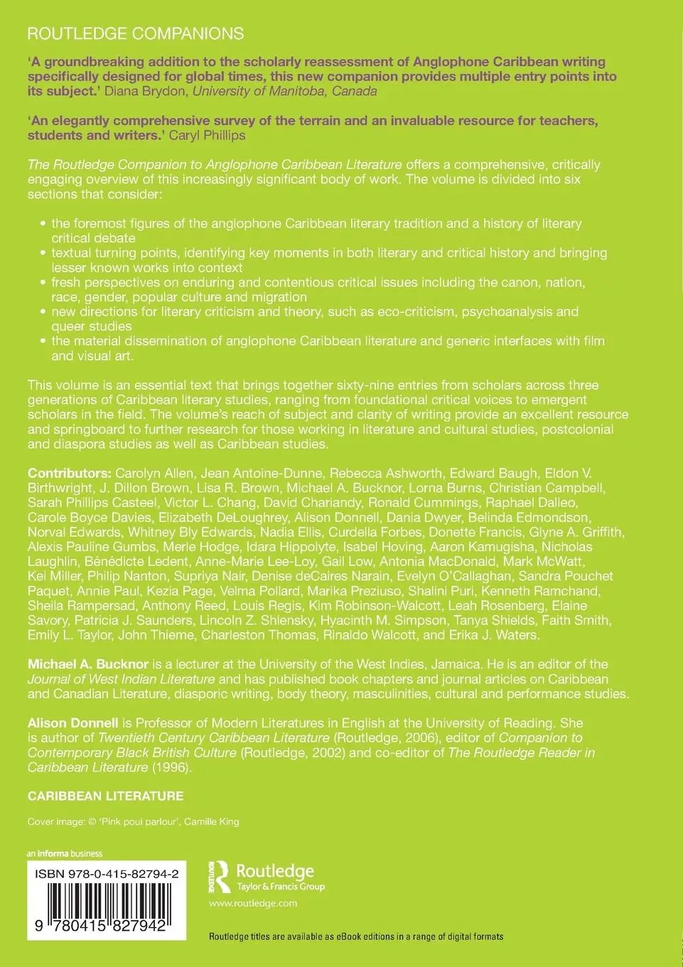Rückseite: 9780415827942 | The Routledge Companion to Anglophone Caribbean Literature | Buch