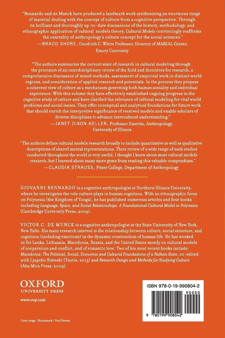 Rückseite: 9780199908042 | Cultural Models | Genesis, Methods, and Experiences | Bennardo (u. a.)