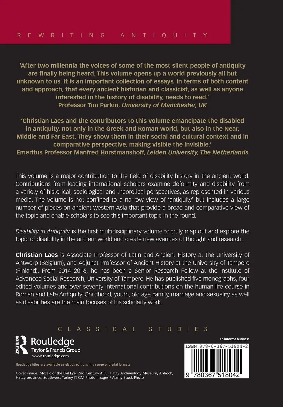 Rückseite: 9780367518042 | Disability in Antiquity | Christian Laes | Taschenbuch | Englisch