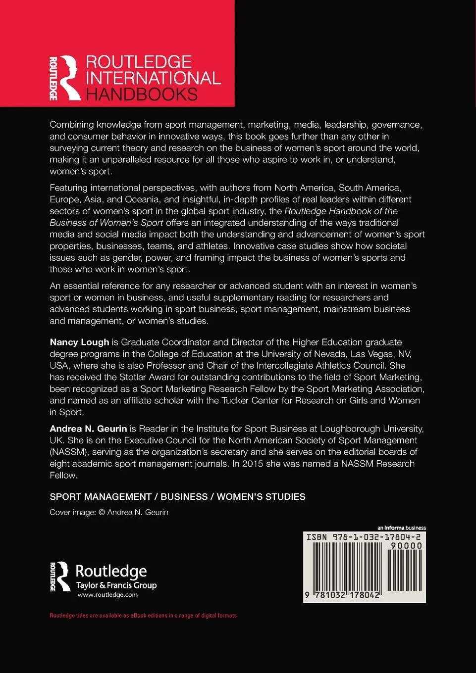 Rückseite: 9781032178042 | Routledge Handbook of the Business of Women's Sport | Lough (u. a.)