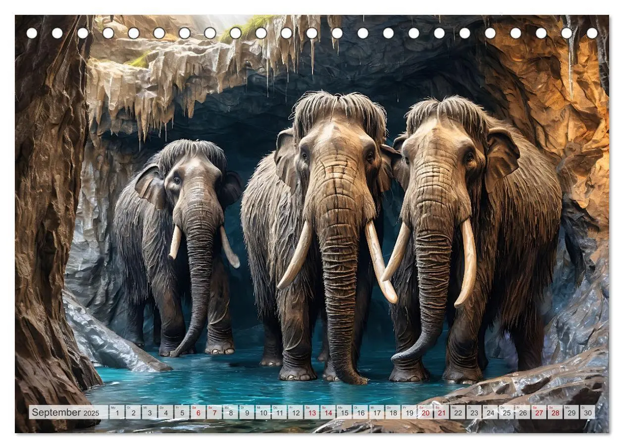Bild: 9783383818042 | Im urzeitlichen Reich des Mammuts (Tischkalender 2025 DIN A5 quer),...