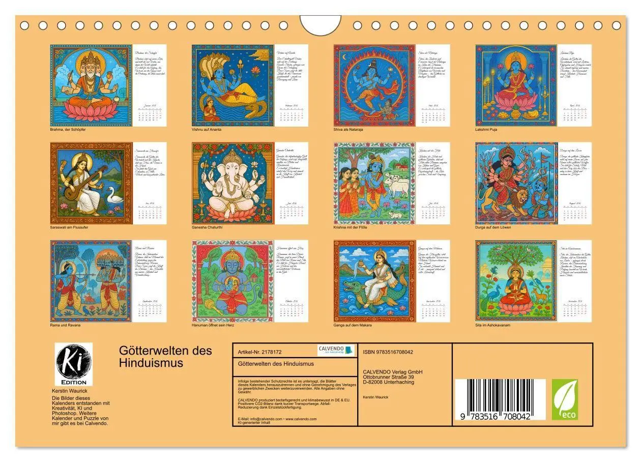 Bild: 9783516708042 | Götterwelten des Hinduismus (Wandkalender 2026 DIN A4 quer),...