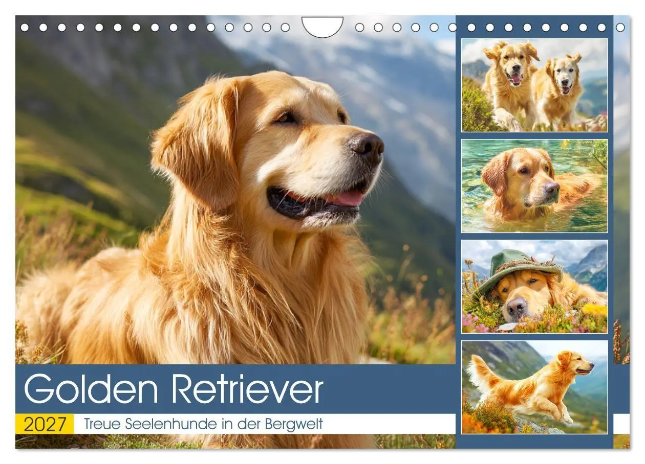 Cover: 9783516948042 | Golden Retriever. Treue Seelenhunde in der Bergwelt (Wandkalender...